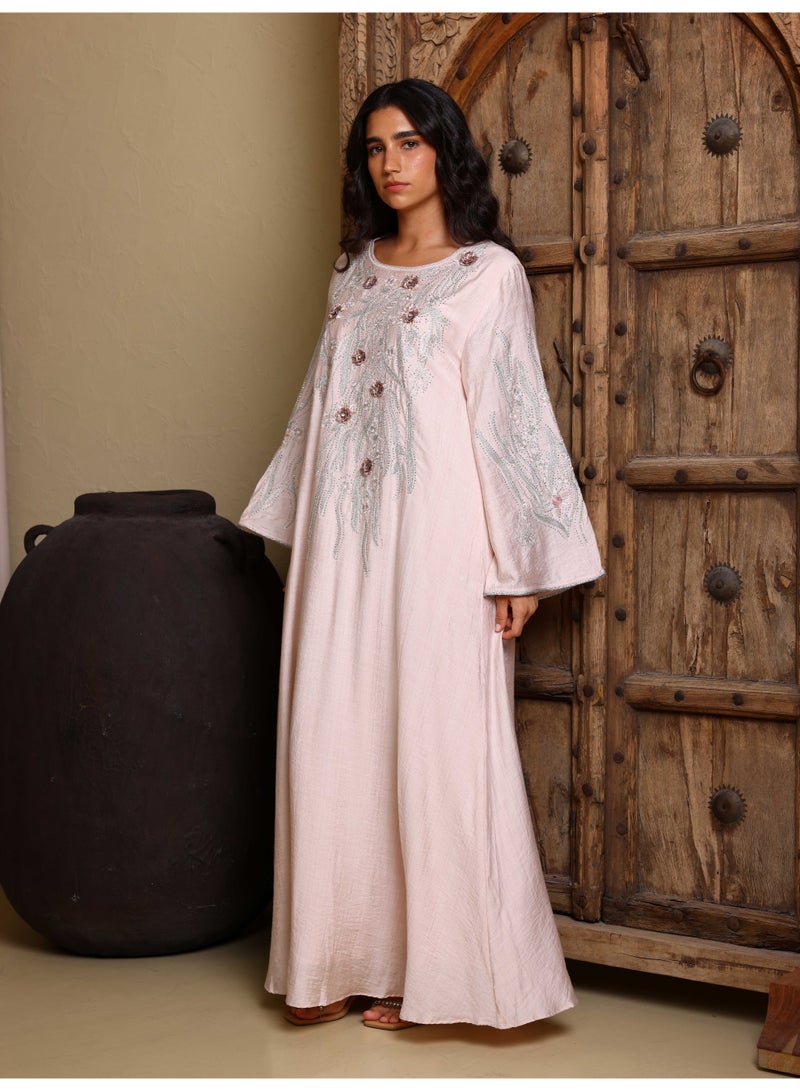 IKKXA Qayla Jalabiya IK4037 Peach - Image 1
